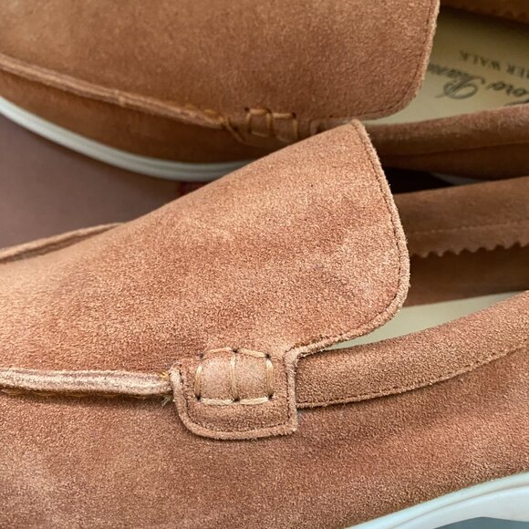 Loro Piana summer brown leather men's loafers - Picture 5 of 6